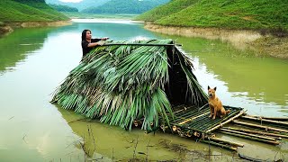 Build a river shelter from bamboo: Survival Alone | EP.164