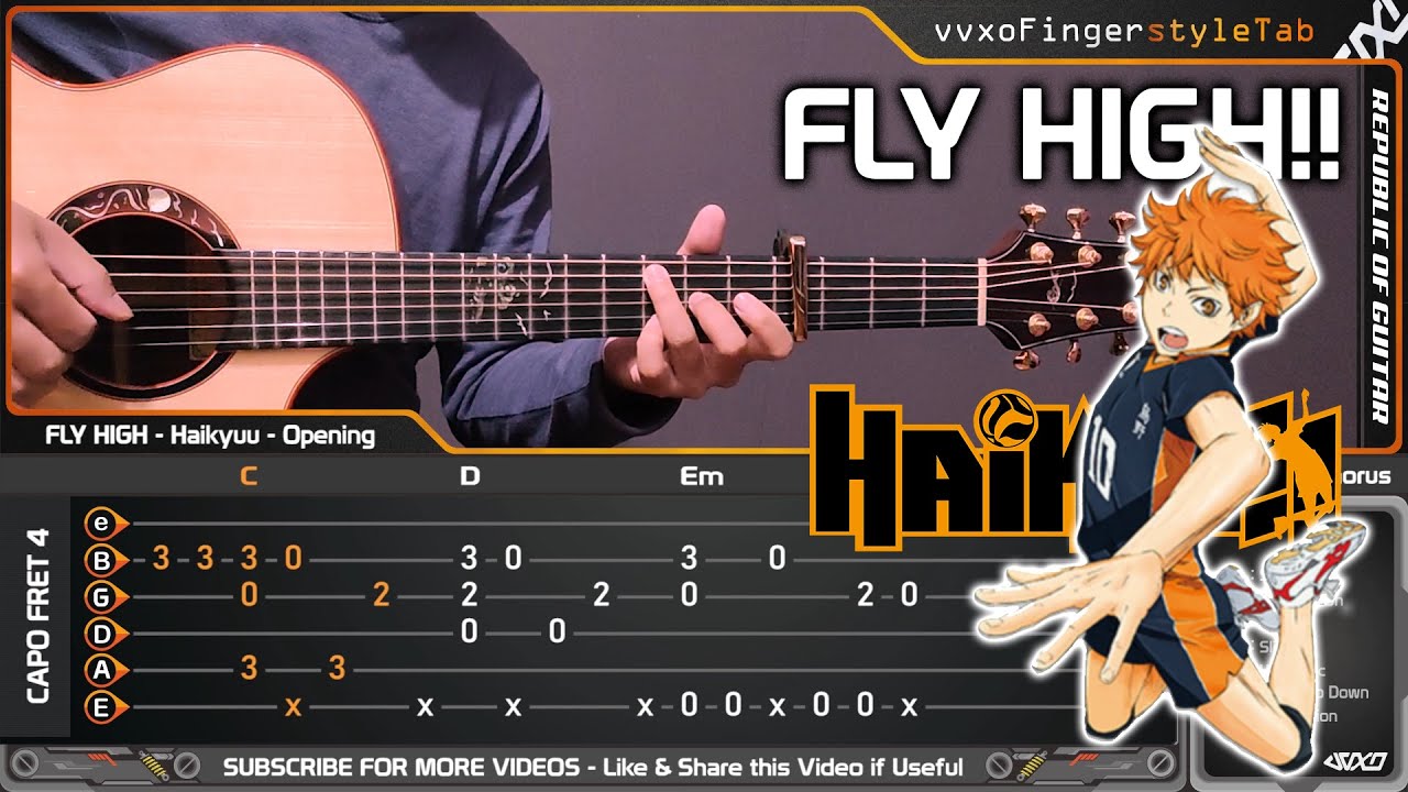 Stream Haikyuu!! Opening 4 - FLY HIGH!! - (Acoustic Guitar Cover