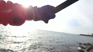 ジャンプライズのララペン150でショアジギング → 青物がヒット！