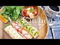 【料理】朝から果物いっぱい♡フルーツパン＆モッツァレラの麺つゆ漬け