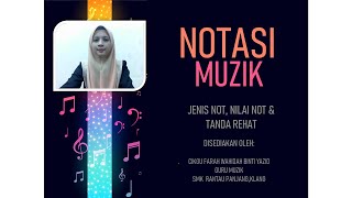 NOTASI MUZIK (JENIS NOT, NILAI NOT ,TANDA REHAT & LATIHAN TEPUK IRAMA)
