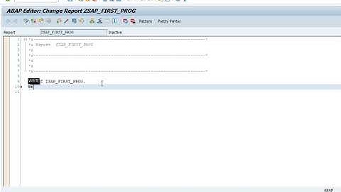 First SAP ABAP Program