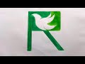 R letter draw with bird ||simple easy drawing||Step by step|| color pencil [R]