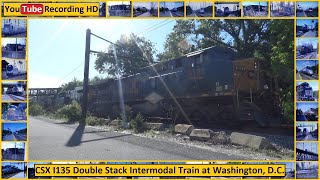CSX I135 Double Stack Intermodal Train at Washington, D.C. - YouTube Recording HD