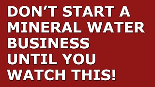 How to Start a Mineral Water Business | Free Mineral Water Business Plan Template Included