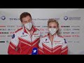 Victoria Sinitsina &amp; Nikita Katsalapov | post RD interview with 1tv | 2021 World Championships