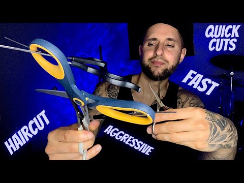 ASMR | Fast & Aggressive Haircut | Personal Attention (RolePlay) (Quick Cuts).