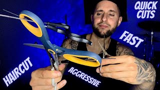 ASMR | Fast & Aggressive Haircut | Personal Attention (RolePlay) (Quick Cuts).