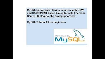 MySQL Binlog side filtering behavior with ROW and STATEMENT based binlog formats | Percona Server