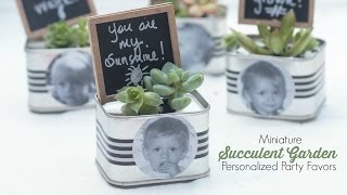 Personalized Mini Succulent Garden Party Favor #onlinelabelshoa