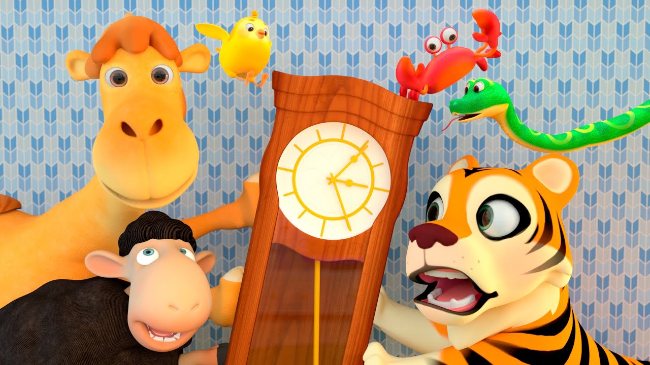 Hickory Dickory Dock! Animal Time | Lalafun Animal Nursery Rhymes