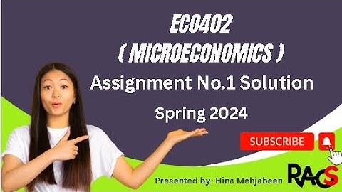 ECO402 (Micro Economics) Assignment No.1 Solution Spring 2024 - By Rare Academy of Science