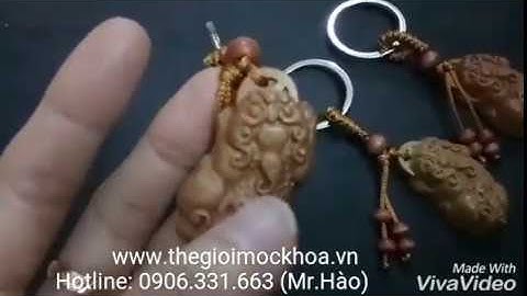 Móc khóa tỳ hưu gỗ, móc khóa gỗ hình tỳ hưu chiêu tài trừ tà