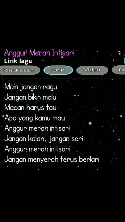 lirik lagu anggur merah intisari kane!!