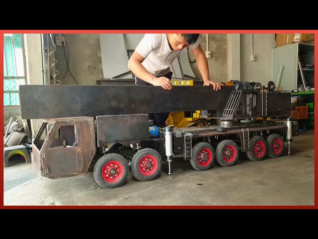 Man Builds Hydraulic RC Crane at Scale | Start to Finish by @rcactionhomemade class=