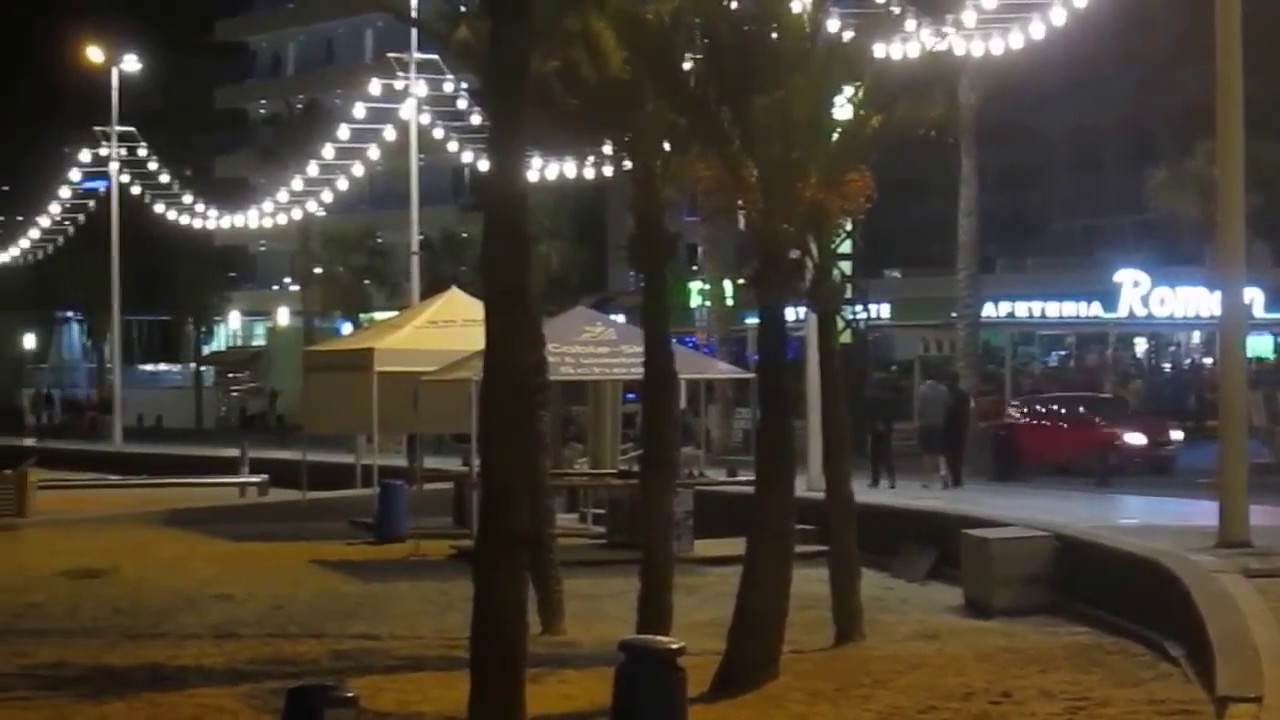 Levante Beach Benidorm | Night Time Video