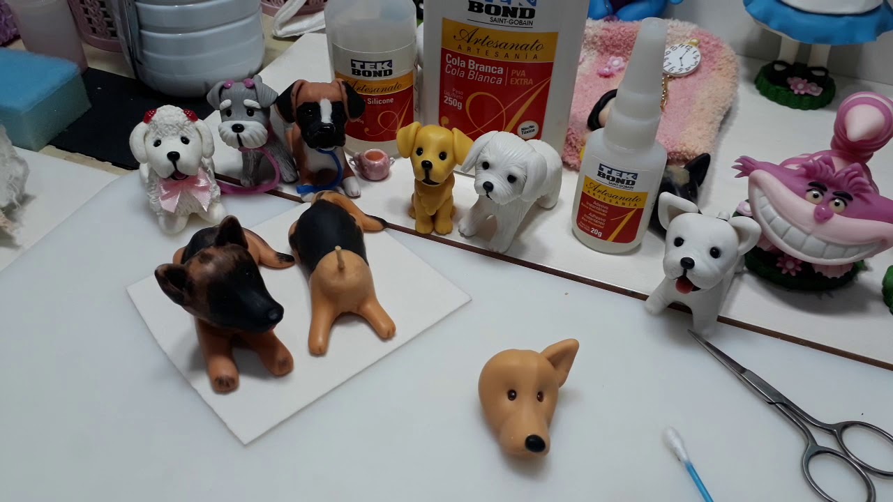 Pastor alemão fofinho em biscuit