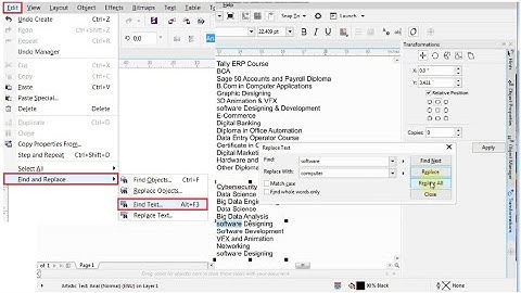 Find and Replace text in coreldraw | how to find and replace text in | Font Search Problem in Corel