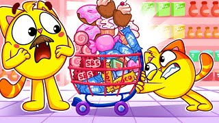 Yummy Shopping Day 🥰 🛒 Grocery Store Story 🤩 Funny Kids Cartoons by Baby Zoo Cat Edition