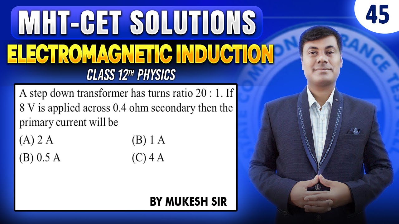 A step-down transformer has turns ratio 20 to 1. If 8 volts is applied across 0.4 o | PGMN Solutions
