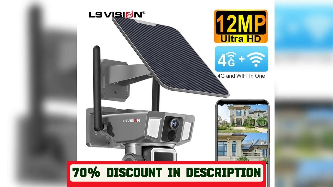 A must-have product! LS VISION 12MP 6K 10X Zoom Dual Screen Solar Camera Outdoor 4G/WiFi 2 In 1 Th