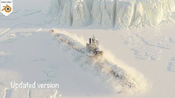 Destruction Fx || Blender RBD & Mantaflow Simulation | Submarine ice breach | RBDLab Addon