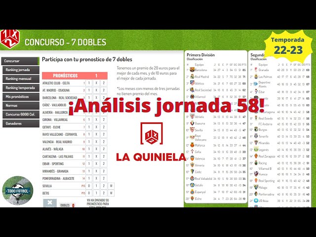 Quiniela jornada 58 2023