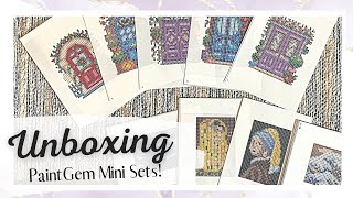 Unboxing of 6 New PaintGem Mini Diamond Painting Kits 