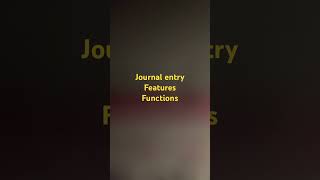Journal entry Features Functions