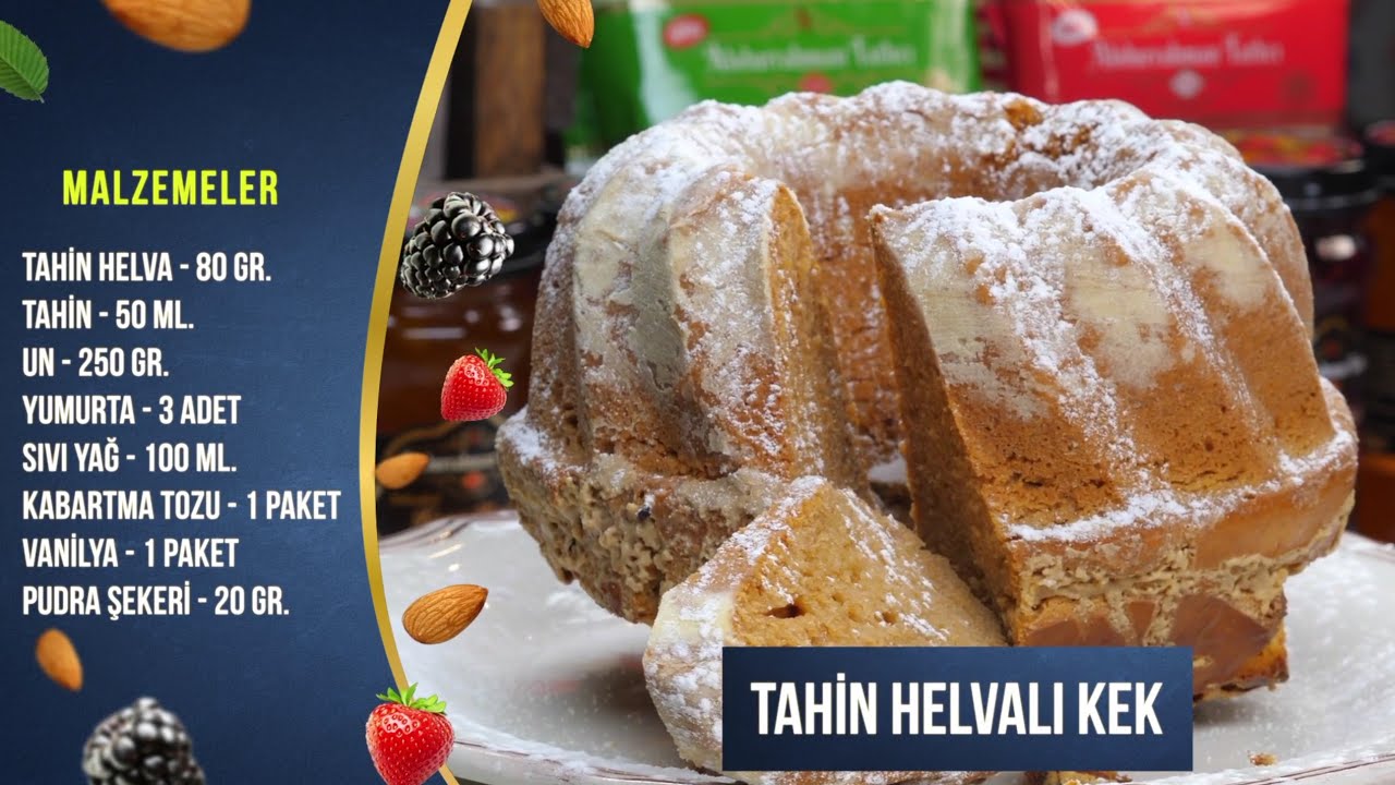 Şekersiz Tatlılar Serisi Tahin Helvalı Kek YouTube