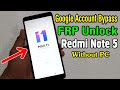 Xiaomi Redmi Note 5 (MEI7) FRP Unlock or Google Account Bypass || MIUI 11 (Without PC)