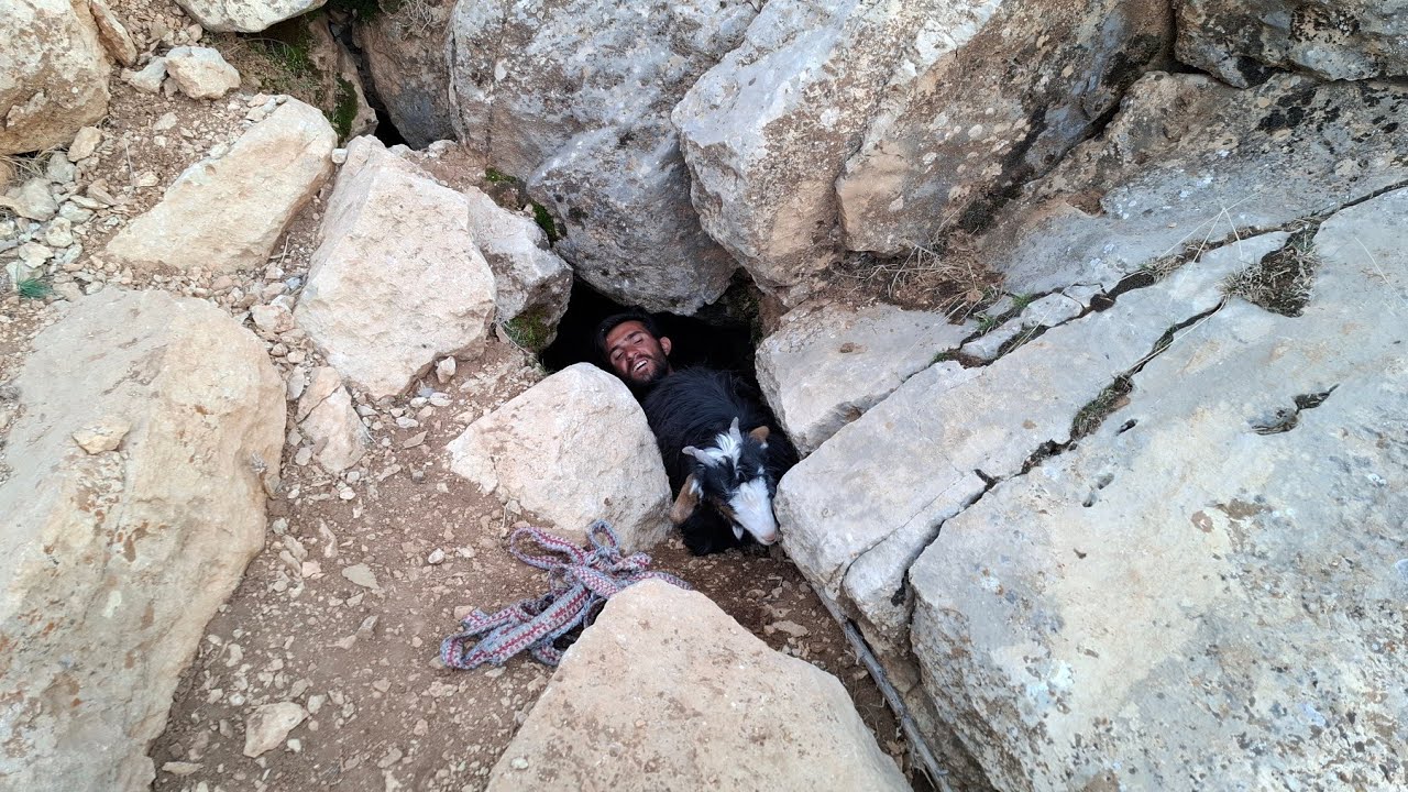 Ужасающий момент, когда Али оказался в ловушке в горной пещере.