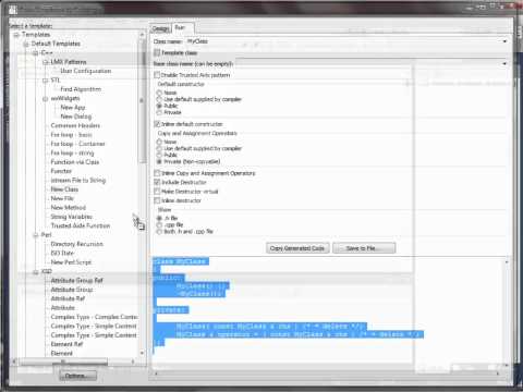 Creating a C++ Class Using Codalogic Code Scrapbook