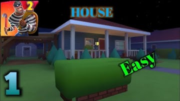 Robbery Madness 2 game play level house Easy Tutorial (iOS, Android)