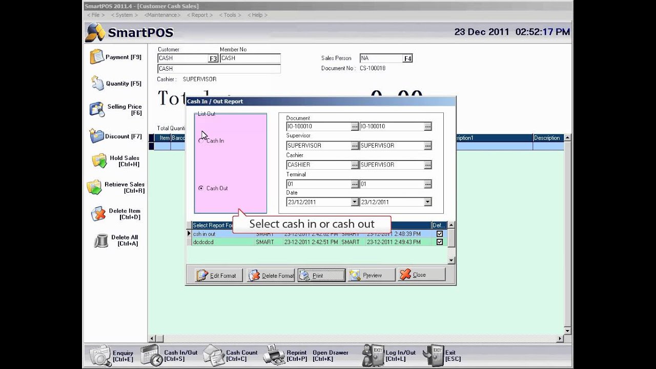 Smart POS Cash In Out Report Tutorial