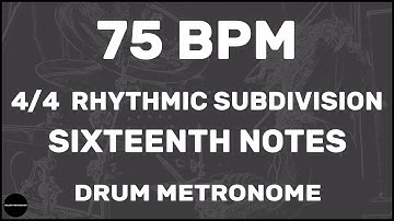 Sixteenth Notes | Drum Metronome Loop | 75 BPM