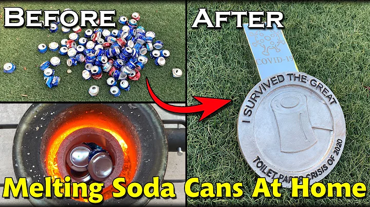 Melting Soda Cans At Home Into A HUGE Custom Coin & Ingot - Casting Aluminum Cans