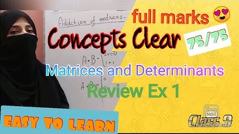 Class 9 Maths Chapter 1 Review Exercise || Matrices And Determinants || Class 9 Maths
