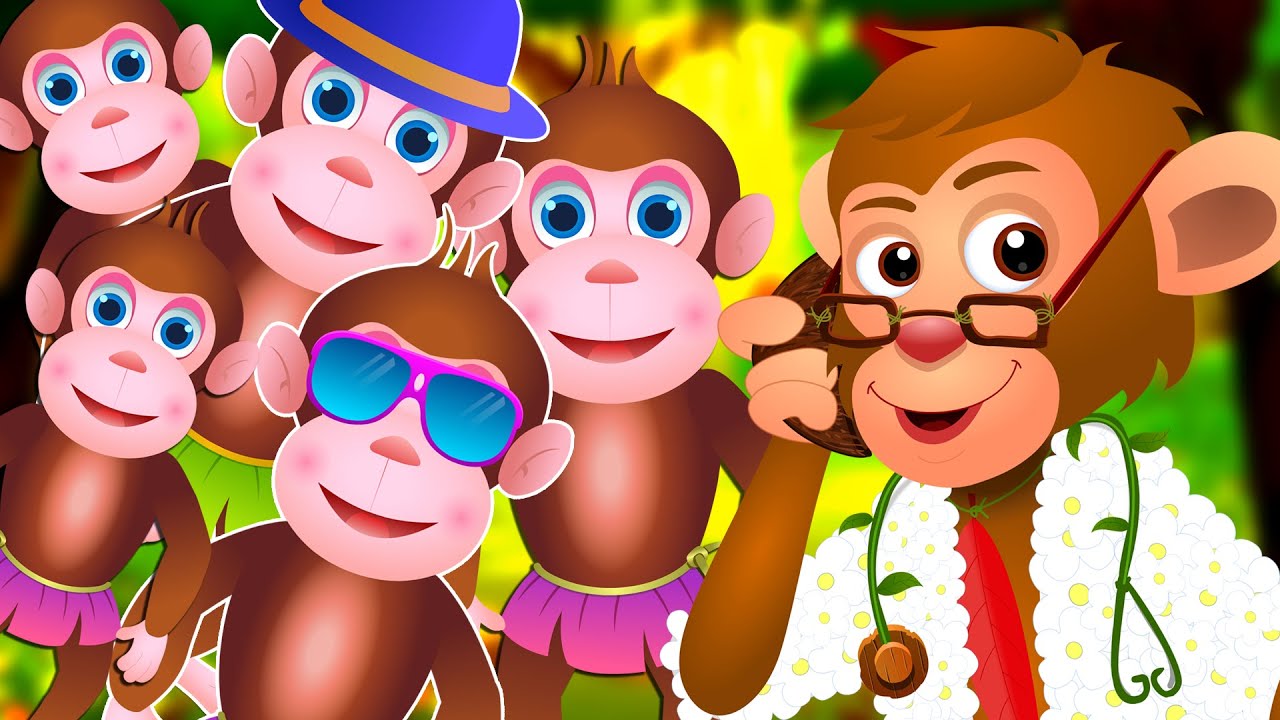 Cinco Monitos - Los Monitos Traviesos (Five Little Monkeys) | Canciones Infantiles | ChuChu TV