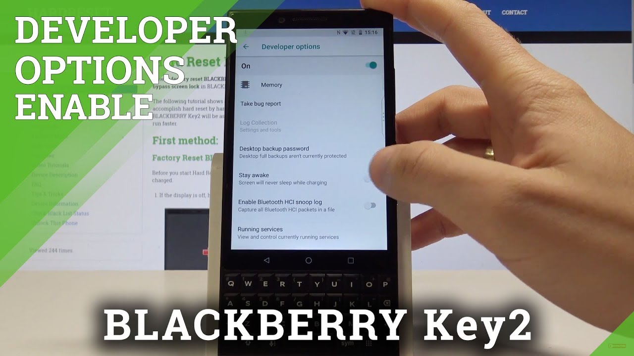 Developer Options BLACKBERRY Key2 - Enable USB Debugging - YouTube
