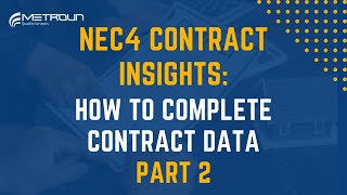 Introduction To NEC4 Contract Data Part 2 Introduction To NEC4 Contract Data Part 2