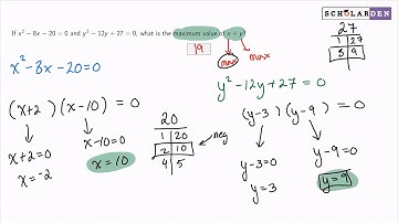 GRE Algebra Question - Solving Quadratic Equations - Medium