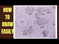 How to draw solar system easily with pencil sketch for beginners - step by step