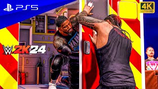 WWE 2K24  Jey Uso vs. Jimmy Uso  Ambulance Match! Gameplay | PS5™ [4K60]