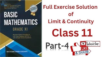 Exercise of Limit & Continuity of Class 11 || part-4 || Based on New Syllabus.