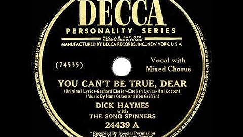1948 HITS ARCHIVE: You Can’t Be True Dear - Dick Haymes (a cappella)
