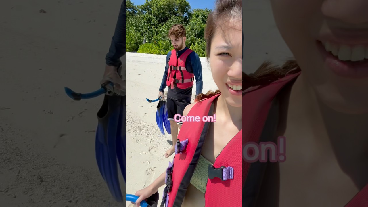 Why is he so scared?!🏊‍♂️ 🤣 #shorts #couple #relationship | 유투브 인기쇼츠
