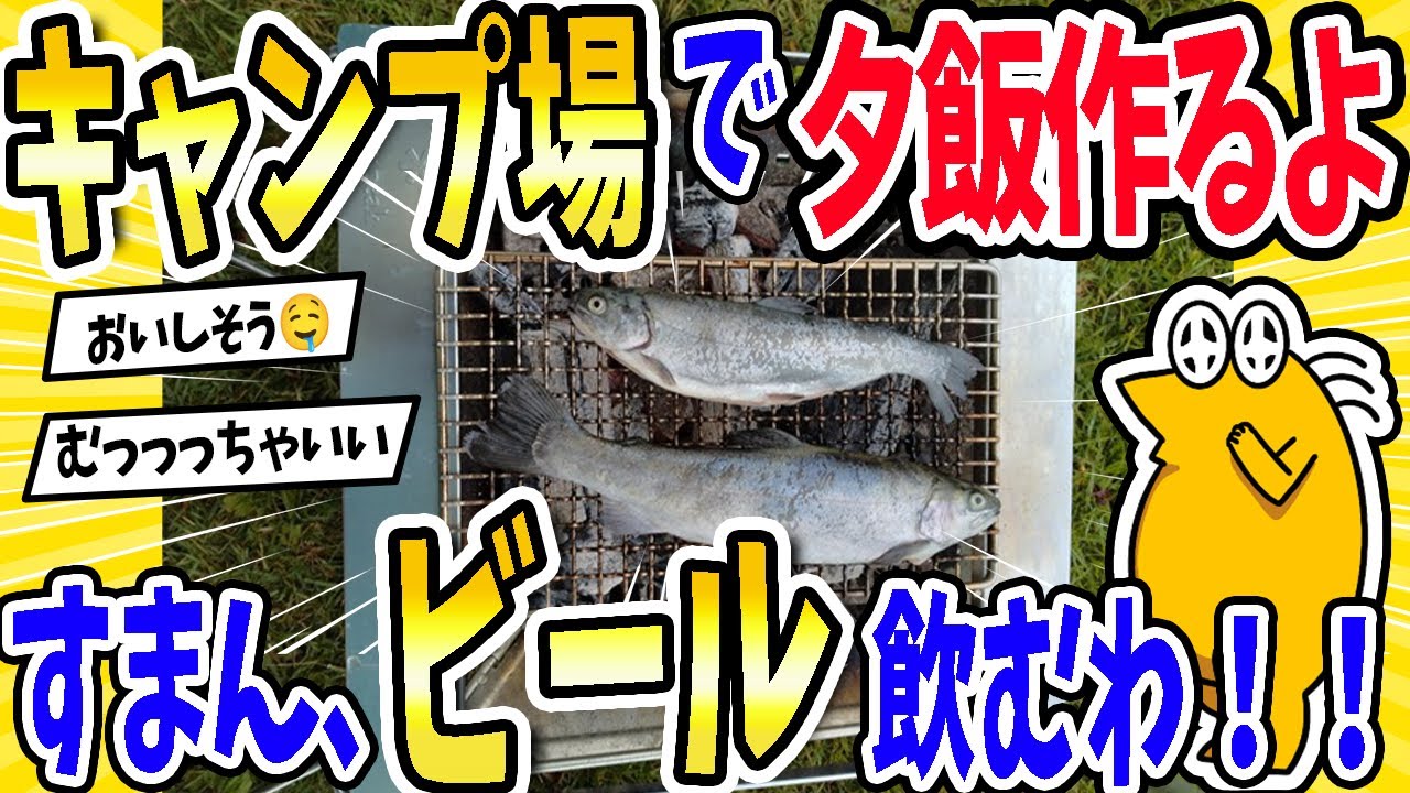 【2ch面白いスレ】キャンプ場で夕飯作るよ！すまん、ビール飲むわ！！