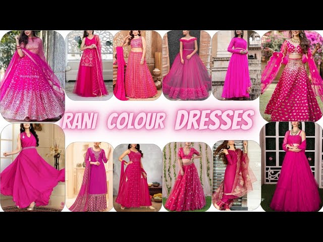 Rani Pink Faux Georgette Anarkali Long Gown with Metallic Fo