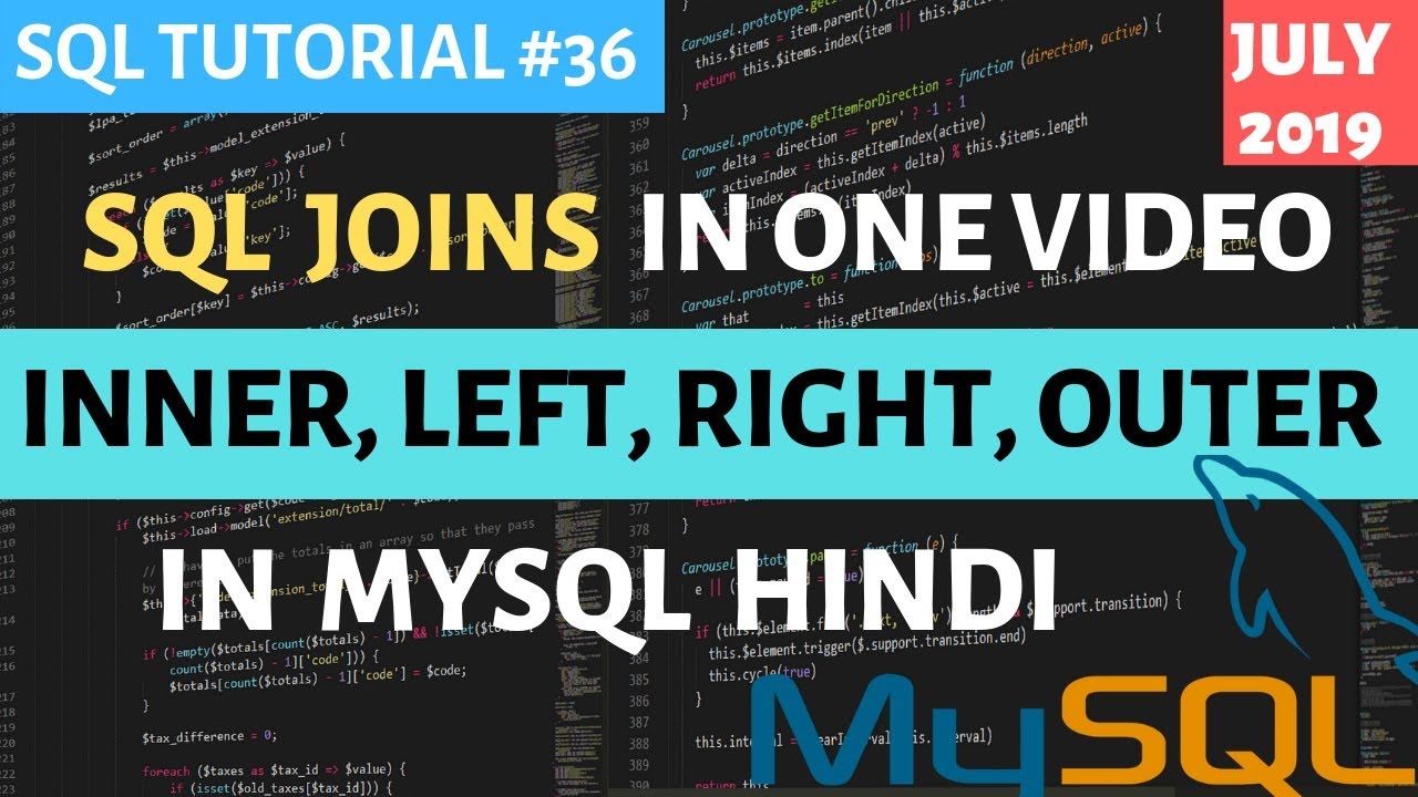 php join  2022 New  MySQL #36: SQL JOINS In One Video In Hindi | INNER, LEFT, RIGHT JOINS in MySQL